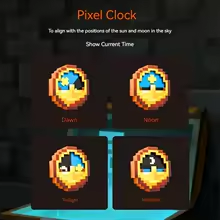 CraftTick Clock showing Dawn, Noon, Twilight, Midnight cycle