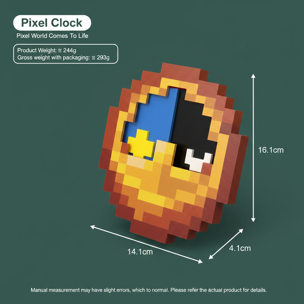 CraftTick Clock dimensions: 16.1cm x 14.1cm x 4.1cm, 244g